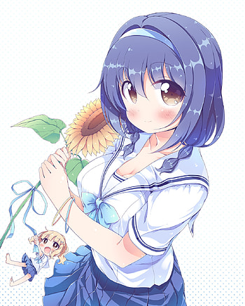 Yuru yuri, anime girl, anime, flower HD phone wallpaper