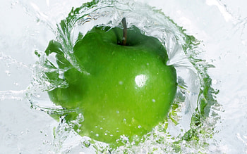 Water, Food, Background, Apples HD wallpaper