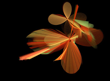 Orange petals, fractal, orange, petals, fractals HD wallpaper