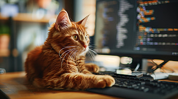 Programmer Cat, cat, programmer HD wallpaper