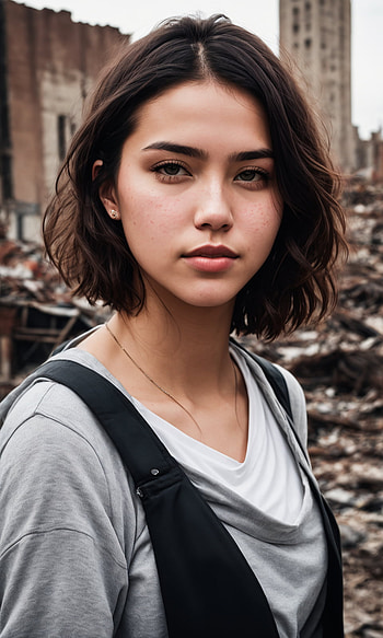 Beautiful Girl, AI Art, portrait, city HD phone wallpaper