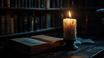 Gothic Library: Candlelit Ambience, dark academia, gothic, library, candle HD wallpaper