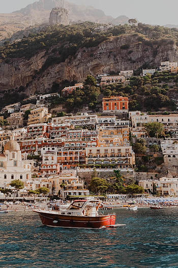 Cities, Sea, City, Building, Rocks, Coast, Boat HD phone wallpaper