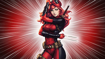 Maryjaneparker As Deadpool, mary-jane, deadpool, superheroes, artist, artwork, digital-art, deviantart HD wallpaper