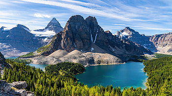 Majestic Mountain Lake: A Landscape Experience, landscape, forest, mountain, lake HD wallpaper