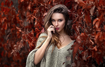 ღ, autumn, model, girl, brunette HD wallpaper