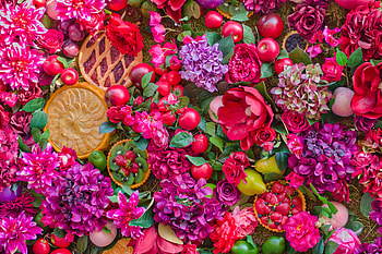 Fruits, Flowers, Summer, Still Life, Cakes HD wallpaper
