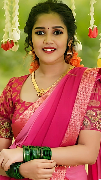 Anikha surendran, malayalam actress, saree beauty HD phone wallpaper
