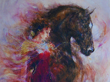 Women Art, Women, unicorn, paint, Art HD wallpaper