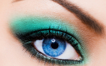 Eye, blue, make-up, green HD wallpaper