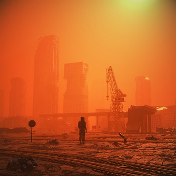 Art, City, Futurism, Construction, Human, Person HD phone wallpaper