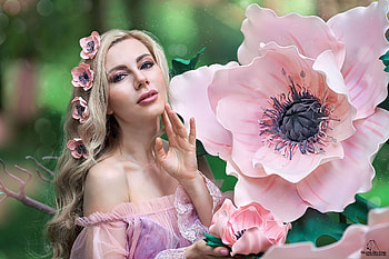ღ, Flowers, Blonde, Girl, Shoulder HD wallpaper