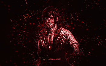 Sasuke Uchiha, Naruto, red glitter art, black background, anime characters, Naruto characters, Sasuke Uchiha Naruto, Uchiha Sasuke HD wallpaper