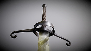 Knight Sword, Monty Python reference, Legendary black knight, Royalty- 3D model HD wallpaper