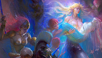 Mermaid's Death, digital, mermaid, fantasy, art, pretty, girl, woman HD wallpaper