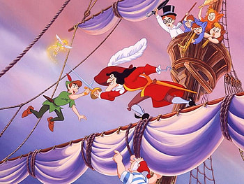 Disney's Peter Pan, pan, ship, peter, pirate HD wallpaper