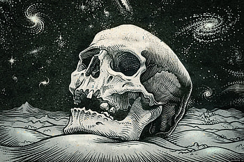 Art, Bw, Chb, Skull, Artwork HD wallpaper