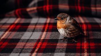 Plaid Perched Sparrow - Animal, plaid, Animal, sparrow HD wallpaper