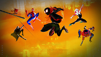 Spider Verse Jumping, spiderman, superheroes, artwork, digital-art, art, artstation HD wallpaper