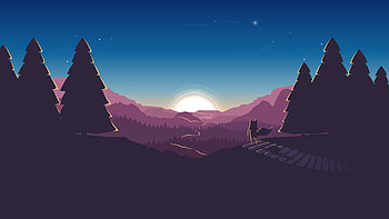 Fox Forest Minimalism Artwork, fox, artist, artwork, minimalism, digital-art HD wallpaper
