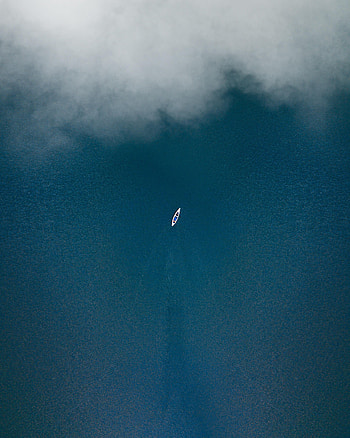 Nature, Water, View From Above, Fog, Boat HD phone wallpaper