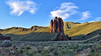 Jordan Valley, Oregon, sky, hills, landscape, clouds, rocks, usa HD wallpaper