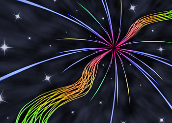 Abstract, Stars, Rainbow, Lines, Iridescent HD wallpaper