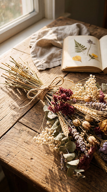 Sunlit Dried Bouquet — Cozy HD phone wallpaper