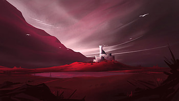 Fantasy, Art, Lock, Building, Hill HD wallpaper