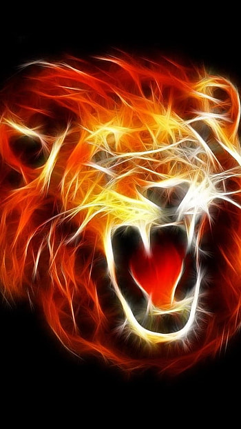 Fire Lion, Lion, Roaring HD phone wallpaper