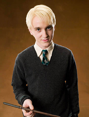 Draco Malfoy portrait, Haunting gaze, Slytherin pride, Hidden vulnerability HD phone wallpaper