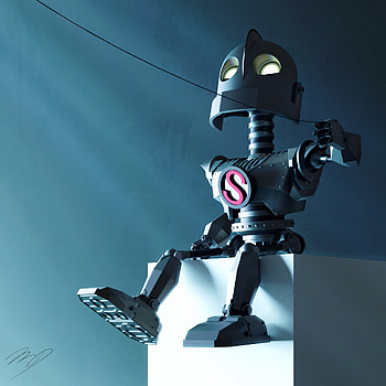 Artstation creation, Miniature Iron Giant, Unique concept, Artistic masterpiece HD phone wallpaper