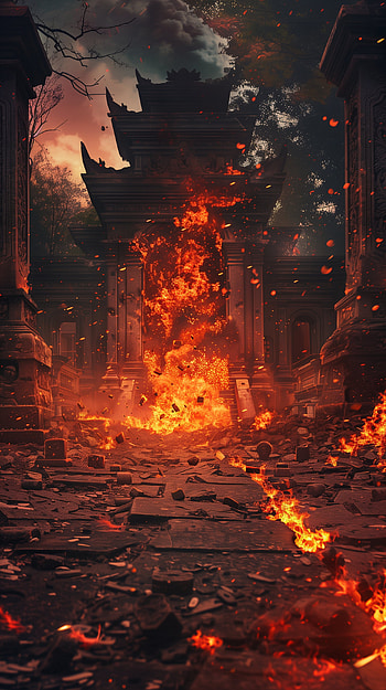 Fiery Eruption - Now!, flame, explosion HD phone wallpaper