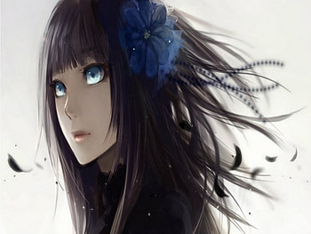 Another World, anime, blue eye, survive, black hair HD wallpaper