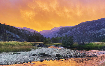 A wild sunset at Rocky Mountain National Park, Colorado, sky, stones, hills, colors, clouds, usa HD wallpaper