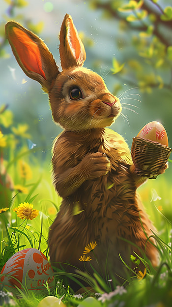 Your Easter Bunny !, easter bunny, rabbit, Easter, egg, spring HD phone wallpaper