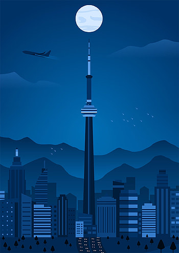 Art, Night, City, Vector, Tower HD phone wallpaper