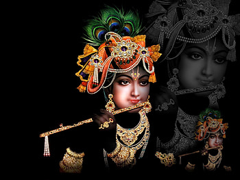 Shri Krishna in Black Background, Dark Krishna HD wallpaper