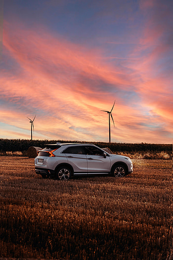 Sunset, Mitsubishi, Cars, Car, Suv, Field, Mitsubishi Eclipse Cross HD phone wallpaper