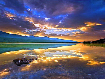 Sky art for Tony, clouds, sky beauty, reflection, water HD wallpaper