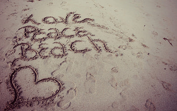 Love Peace Beach, peace, heart, love, beach HD wallpaper