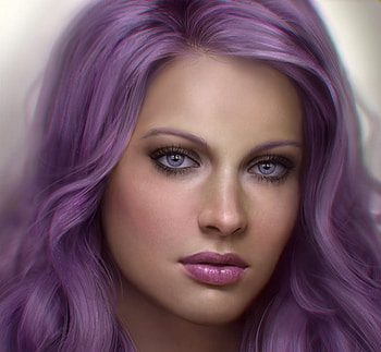 Hollow, sara biddle, hair, purple, fantasy, face, girl HD wallpaper