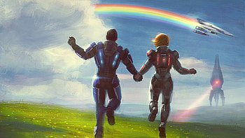 video games normandy reaper rainbows mass effect 3 femshep commander shepard Art HD wallpaper