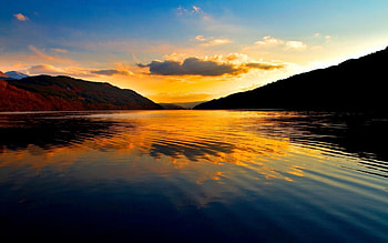 Lake Reflection, reflection, clouds, nature, lake, mountain HD wallpaper