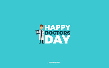 Happy Doctors Day, , blue background, Doctors profession, greeting card for Doctors, Doctors Day, congratulations, Doctors, Day of Doctors HD wallpaper