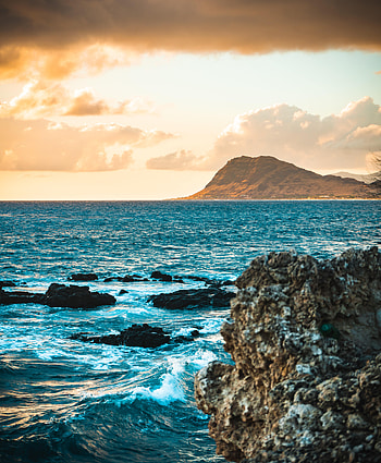 Nature, Sky, Sea, Waves, Rocks HD phone wallpaper