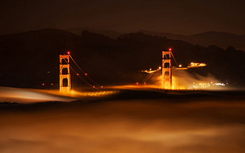 Cities, Night, Fog, Bridge, Chicago HD wallpaper