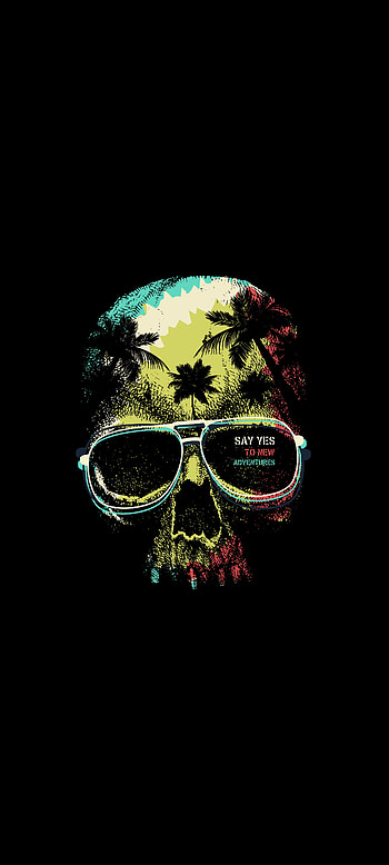 Black skull, art, dark HD phone wallpaper
