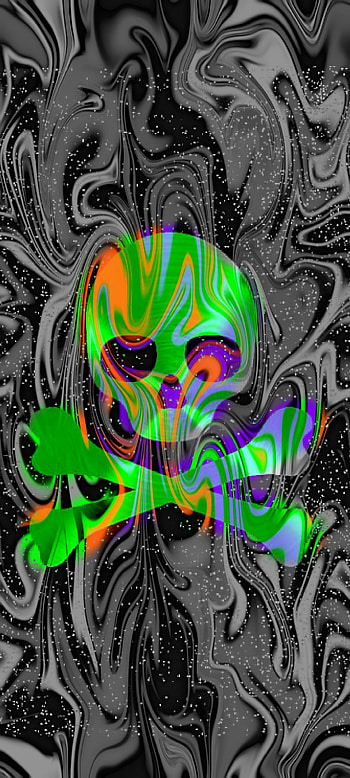 Neon Metalic Skull HD phone wallpaper