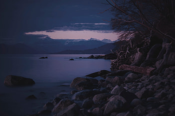 Mountains Sea Rocks, mountains, sea, rocks, nature HD wallpaper